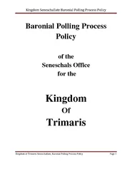 Kingdom Seneschallate Baronial Polling Process Policy