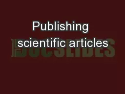 Publishing scientific articles