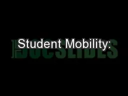 Student Mobility: