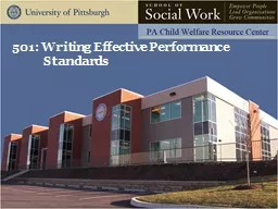 501: Writing Effective Performance 	  		 Standards