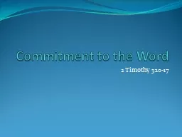 Commitment to the Word