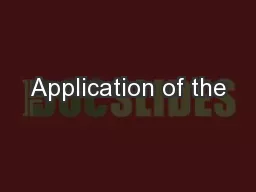 Application of the