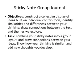 Sticky Note Group Journal