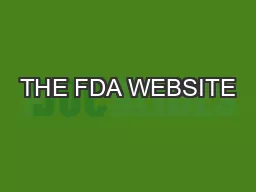 THE FDA WEBSITE
