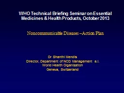 WHO Technical Briefing Seminar on Essential Medicines &