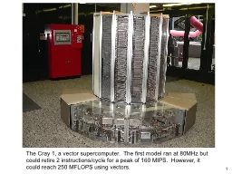 1 The Cray 1, a vector supercomputer.  The first model ran