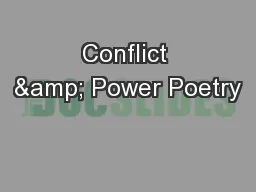 Conflict & Power Poetry