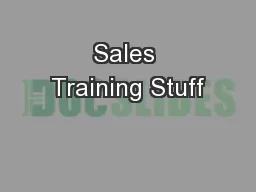 Sales Training Stuff