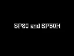 SP80 and SP80H
