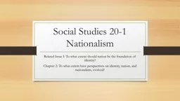 Social Studies 20-1