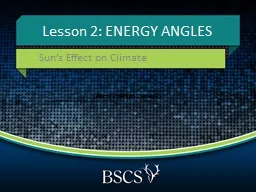 Lesson 2: ENERGY ANGLES