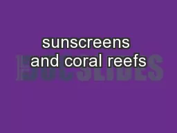 sunscreens and coral reefs