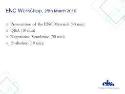 ENC Workshop,