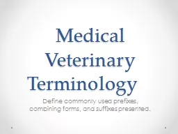 Medical Veterinary Terminology