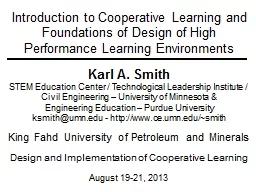 Introduction to Cooperative Learning and Foundations of