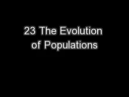23 The Evolution of Populations