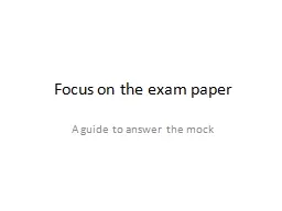 Focus on the exam paper