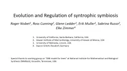 Evolution and Regulation of syntrophic symbiosis