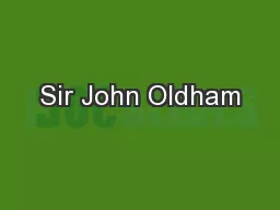 Sir John Oldham