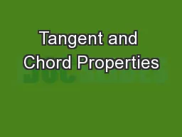 Tangent and Chord Properties