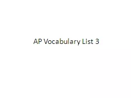AP Vocabulary List 3