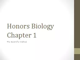 Honors Biology Chapter 1
