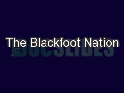 The Blackfoot Nation