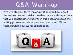 Q&A Warm-up