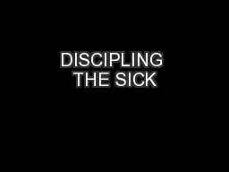 DISCIPLING THE SICK