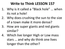Write to Think LESSON