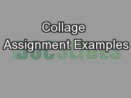 Collage Assignment Examples