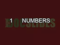 1      NUMBERS