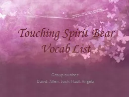 Touching Spirit Bear Vocab List