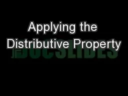 Applying the Distributive Property