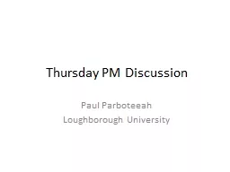 Thursday PM Discussion