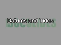 Datums and Tides