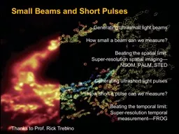 Small Beams and Short Pulses