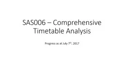 SAS006 – Comprehensive Timetable Analysis