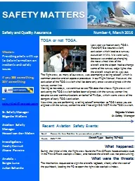 Safety and Quality Assurance			Number 4, March 2016