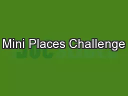 Mini Places Challenge