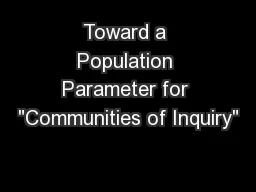 Toward a Population Parameter for 