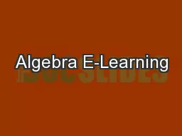 Algebra E-Learning
