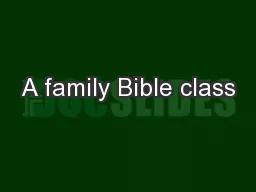 A family Bible class