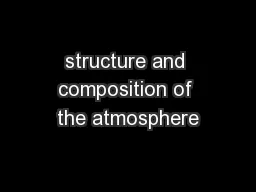 structure and composition of the atmosphere