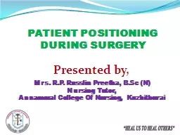 PATIENT POSITIONING DURING SURGERY