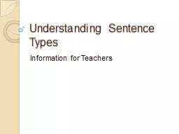 Understanding Sentence Types