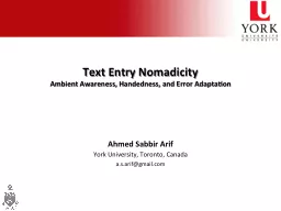Text Entry Nomadicity