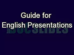 Guide for English Presentations
