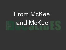 From McKee and McKee,