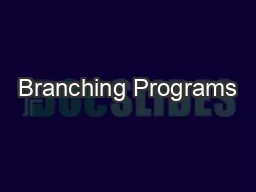 Branching Programs